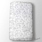 Black & White Abstract Faces Printed Fabric Manufacture Rate